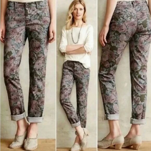 Pilcro and the Letterpress Hyphen Floral Chinos 28 90s - Picture 3 of 12